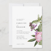 botanische pony roze groen huwelijk kaart (Voorkant)