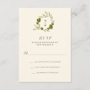 Botanische poot met bladeren en artichokes RSVP