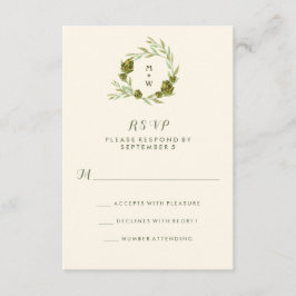 Botanische poot met bladeren en artichokes RSVP Kaartje