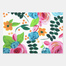 Botanische Pop inpakpapier vellen