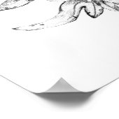 Botanische potloodschets van paardenbeugel poster (Hoek)