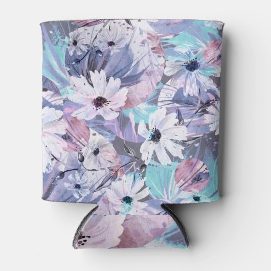 Botanische pracht: Creatieve Waterverf Blikjeskoeler (Voorkant)