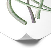 Botanische PREMIUM KWALITEITdrukknop van waterlijm Poster (Hoek)