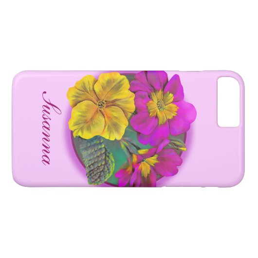 Botanische primula fijne kunsthonne Case-Mate iPhone case (Achterkant (Horizontaal))