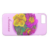 Botanische primula fijne kunsthonne Case-Mate iPhone case (Achterkant (Horizontaal))