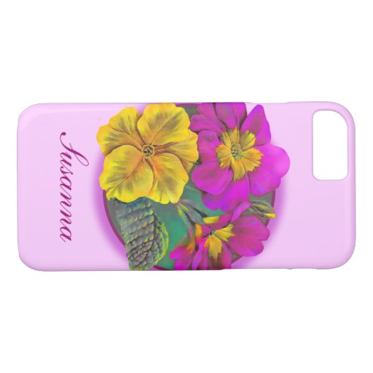Botanische primula fijne kunsthonne Case-Mate iPhone case (Achterkant (Horizontaal))
