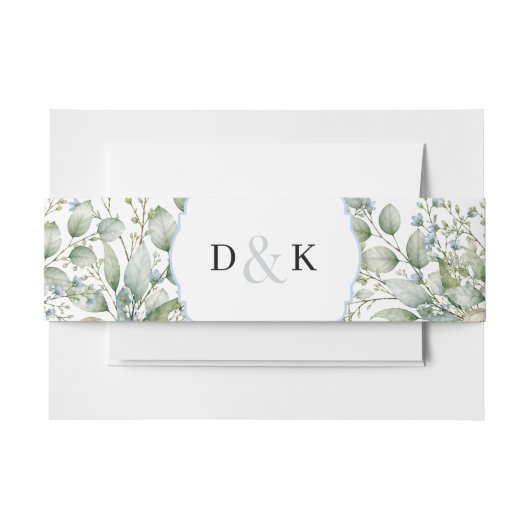 Botanische print  uitnodigingen wikkel (Voorkant Voorbeeld)