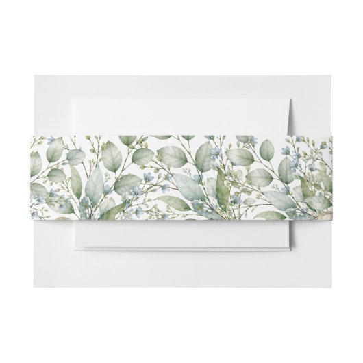 Botanische print  uitnodigingen wikkel (Voorkant Voorbeeld)