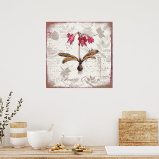  botanische prints Amaryllis Belladonna (Keuken)