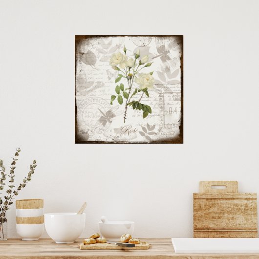  botanische prints ~ Engels Roos (Keuken)