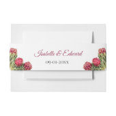 Botanische Protea Floral Wedding Invitat Uitnodigingen Wikkel (Voorkant Voorbeeld)