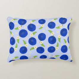 Botanische Pruimen Collectie Blauw Accent Kussen