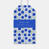 Botanische pruimen collectie blauw cadeaulabel (Voorkant)