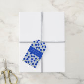 Botanische pruimen collectie blauw cadeaulabel (Met Touw)