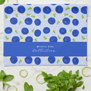 Botanische pruimen collectie blauw theedoek