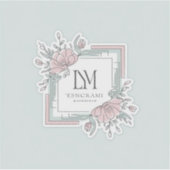  Botanische QR-code Custom Business Square S Sticker (Voorkant)