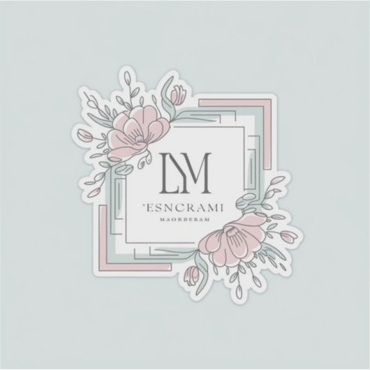  Botanische QR-code Custom Business Square S Sticker (Voorkant)