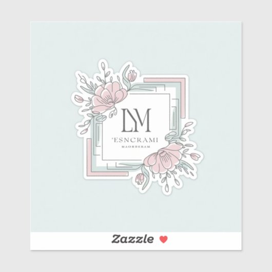  Botanische QR-code Custom Business Square S Sticker (Vel)