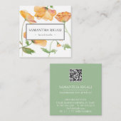 Botanische QR Code Visitekaartje - Oranje Bloem Informatiekaartje (Voorkant / Achterkant)