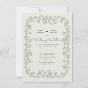Botanische rand antiek Frans vintage elegant Kaart