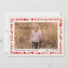 Botanische rand feestdagenkaart