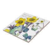 Botanische Ranunculus Wildflower Flowers Tile Tegeltje (Zijkant)