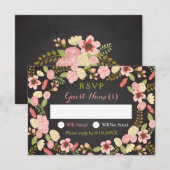 Botanische reactiekaart met grote ademhaling RSVP kaartje (Voorkant / Achterkant)