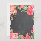 Botanische Red Floral 60th Birthday Invitation Kaart (Achterkant)