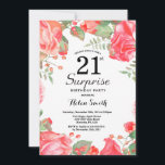 Botanische Red Floral Surprise 21st Birthday Kaart<br><div class="desc">Botanische Red Floral Surprise 21st Birthday Invitation Floral Pink Peonies Birthday Invitation for Women. Waterverf bloem. Elegant roze Rose en Peony Flowers. Volwassen verjaardag. Witte achtergrond. Zwart-Wit. 13e 15e 16e 18e 21e 30e 40e 50e 60e 70e 90e 100e, Alle leeftijden. Voor verdere aanpassing, te klikken gelieve de knoop "van de...</div>