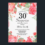 Botanische Red Floral Surprise 30th Birthday Kaart<br><div class="desc">Botanische Red Floral Surprise 30th Birthday Invitation. Floral Pink Peonies Birthday Invitation for Women. Waterverf Floral Flower. Elegant roze en Peony Flowers. Volwassen verjaardag. Witte achtergrond. Zwart-wit. 13e 15e 16e 18e 21e 30e 40e 50e 60e 70e 90e 100e, Alle leeftijden. Voor verdere aanpassing, te klikken gelieve de knoop "van de...</div>
