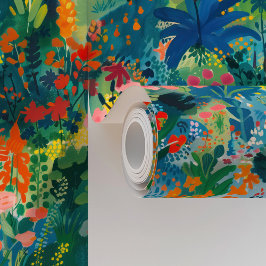 Botanische regenboogtuin behang