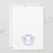 Botanische Regency  pastelblauw huwelijk Kaart (Achterkant)