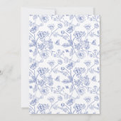 Botanische Regency  pastelblauw huwelijk Kaart (Achterkant)