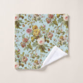 Botanische Regina Roos  Flowers Blue Bad Handdoek (Wasdoekje)