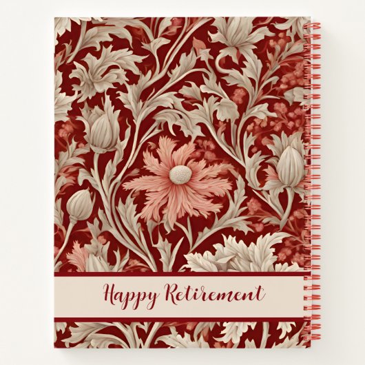  Botanische Retirement Gifts voor Moeder Rood Notitieboek (Achterkant)