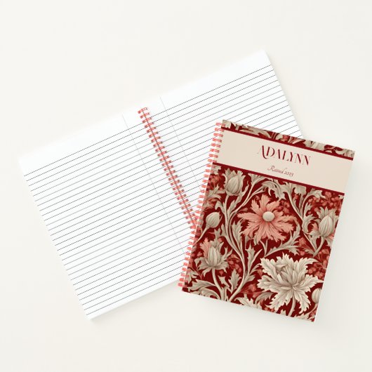  Botanische Retirement Gifts voor Moeder Rood Notitieboek (Binnen)
