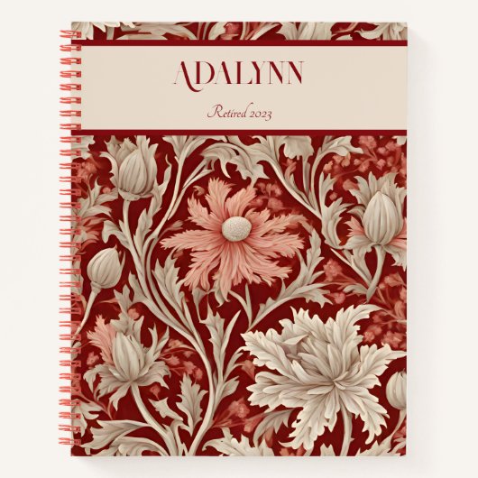 Botanische Retirement Gifts voor Moeder Rood Notitieboek (Voorkant)