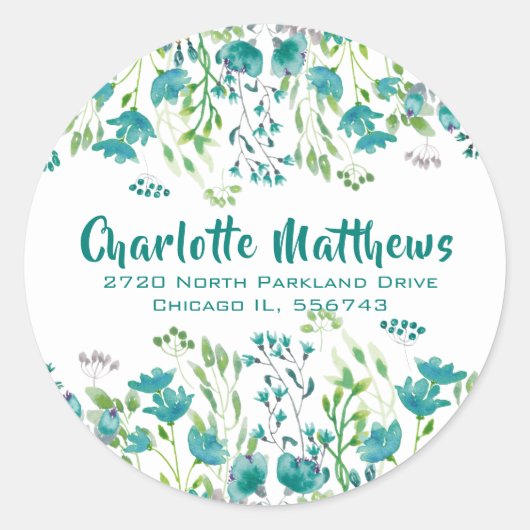 botanische retour adres envelop afdichting ronde sticker (Voorkant)