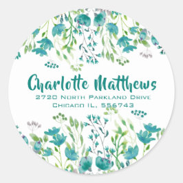 botanische retour adres envelop afdichting ronde sticker