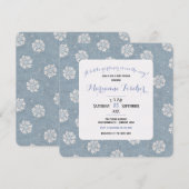 Botanische retro blauwe William Morris baby shower (Voorkant / Achterkant)
