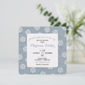 Botanische retro blauwe William Morris baby shower (Staand voorkant)