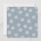 Botanische retro blauwe William Morris baby shower (Achterkant)