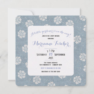Botanische retro blauwe William Morris baby shower
