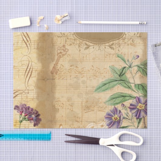  Botanische Retro Victoriaans-oude weefseltape Tissuepapier (Craft)