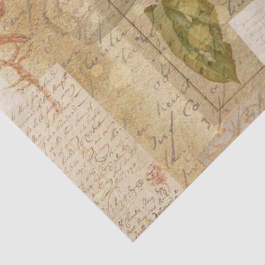 Botanische Retro Victoriaans-oude weefseltape Tissuepapier (Detail)