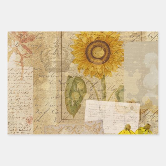 botanische retro Victoriaans ouderdom Inpakpapier Vel (Voorkant 3)