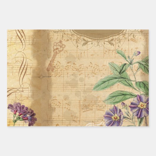 botanische retro Victoriaans ouderdom Inpakpapier Vel (Voorkant 2)