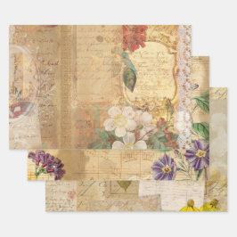  botanische retro Victoriaans ouderdom Inpakpapier Vel