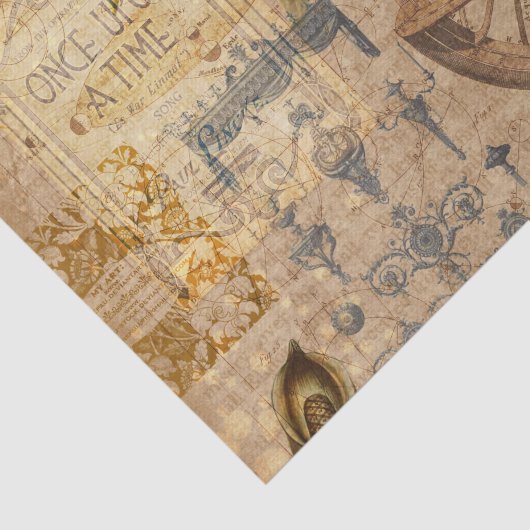 botanische retro Victoriaans ouderdom Tissuepapier (Detail)