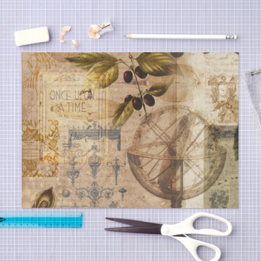 botanische retro Victoriaans ouderdom Tissuepapier (Craft)